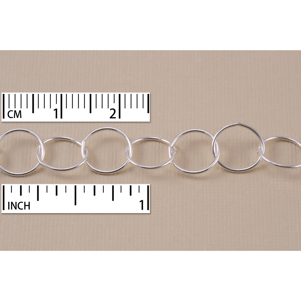 Chain & Clasps Sterling Silver Large Round Cable Chain, 10mm, by the Inch